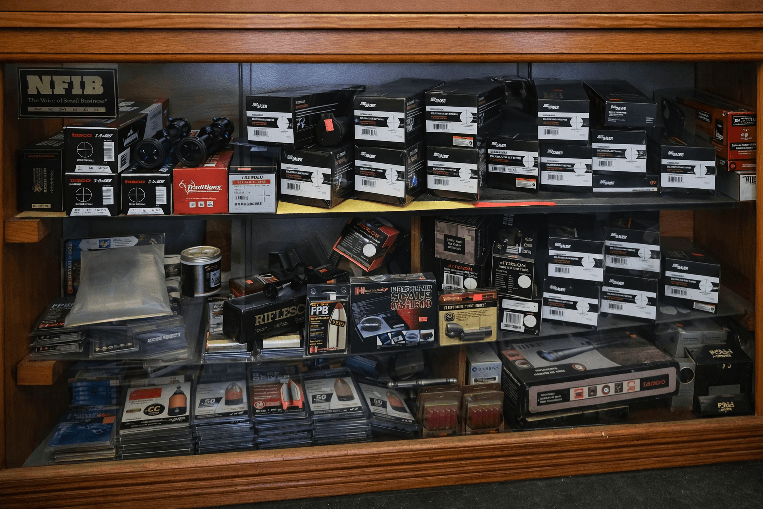 Ammunition stocked at the shop